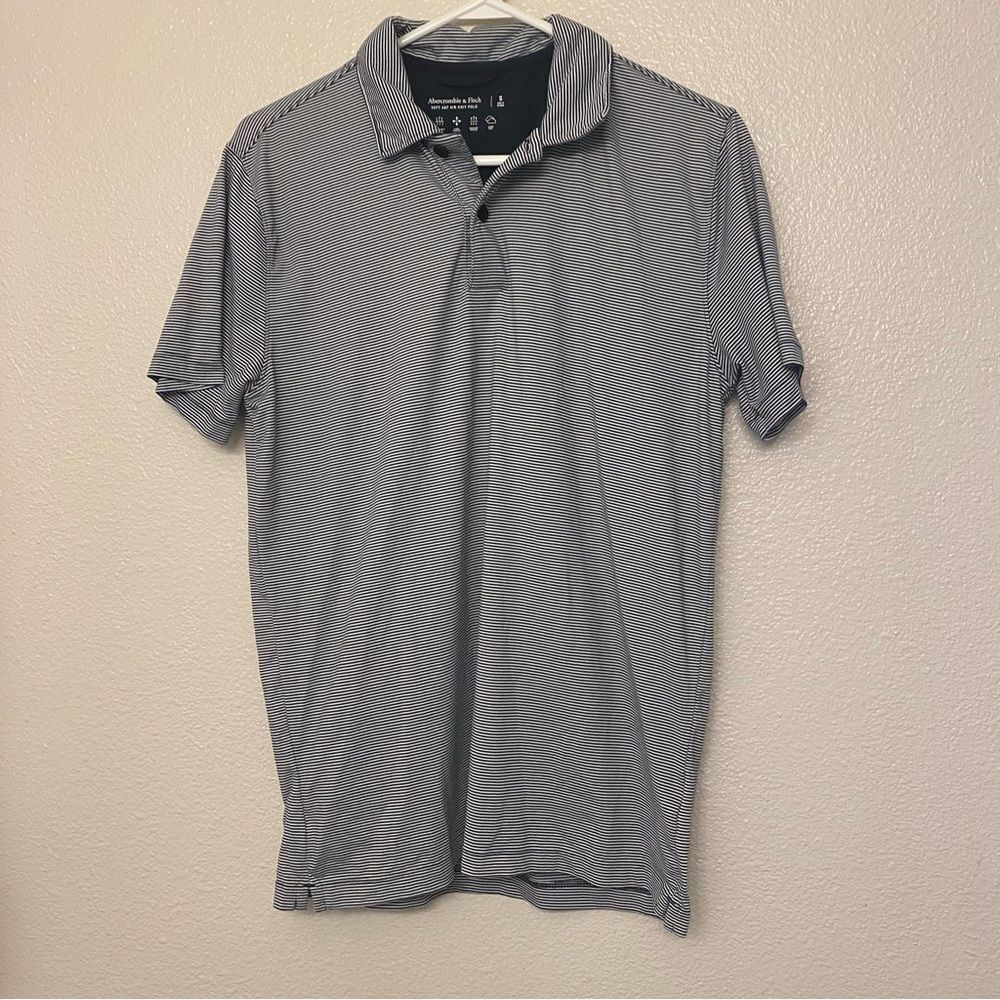 Abercrombie and Fitch Mens pinstripe soft stretch air knot polo shirt Small